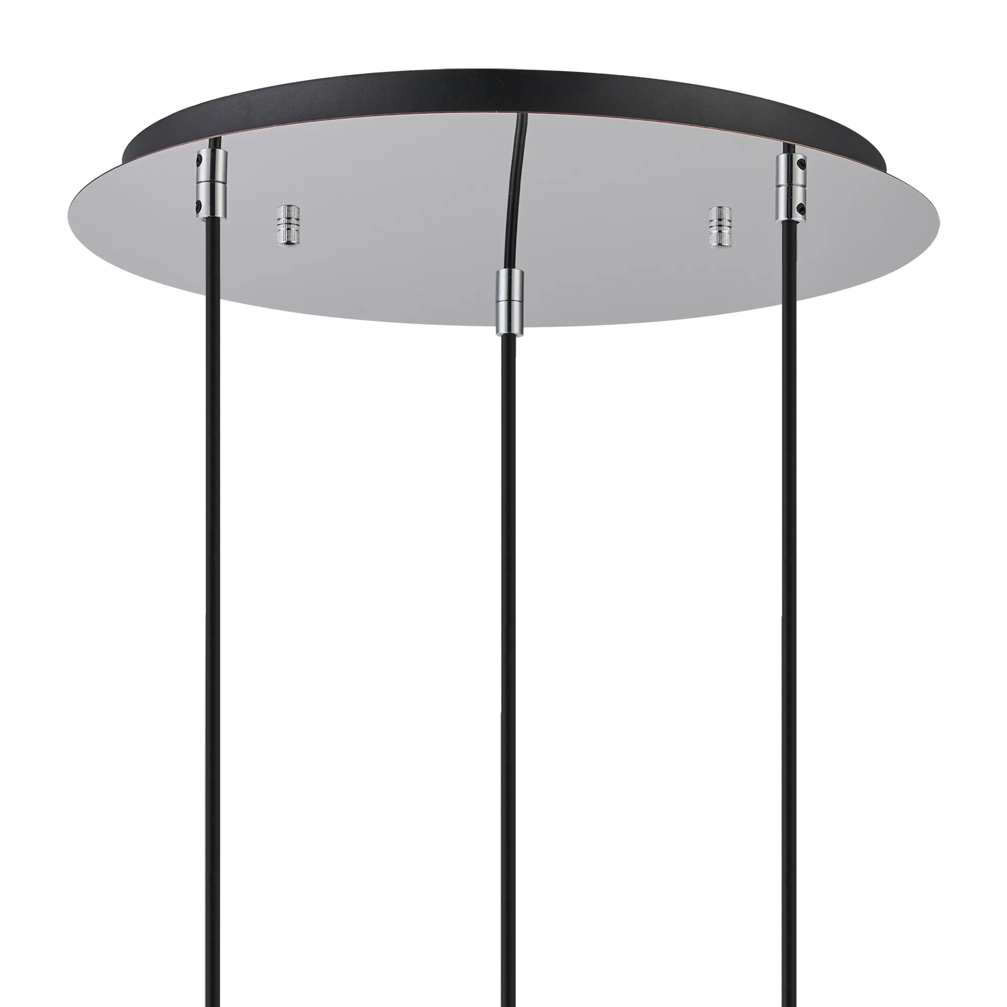 Lori 40cm Round Pendant, 3 Light Adjustable E27, Polished Chrome/Smoke Wine Shades DK1278  Deco Lori Polished Chrome